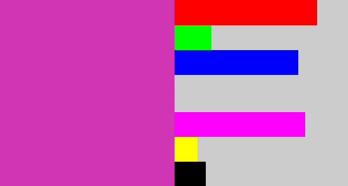 Hex color #d035b4 - purpley pink