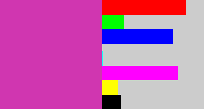 Hex color #d036b0 - purpley pink
