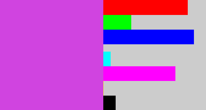 Hex color #d044e0 - pinkish purple