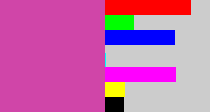 Hex color #d045a8 - purpley pink
