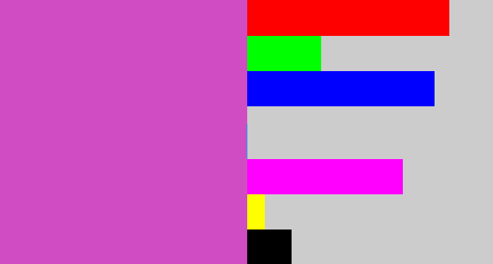 Hex color #d04cc2 - pinky purple