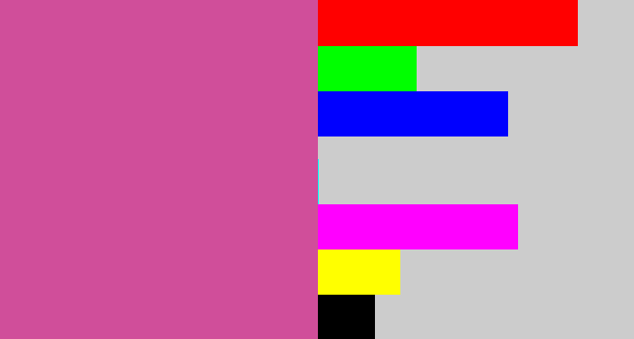 Hex color #d04e9a - purplish pink