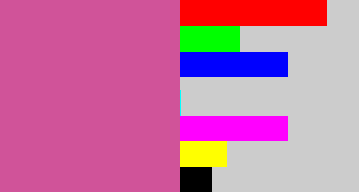 Hex color #d05399 - purplish pink