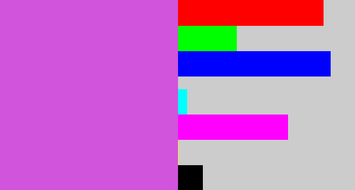 Hex color #d054dc - pinkish purple