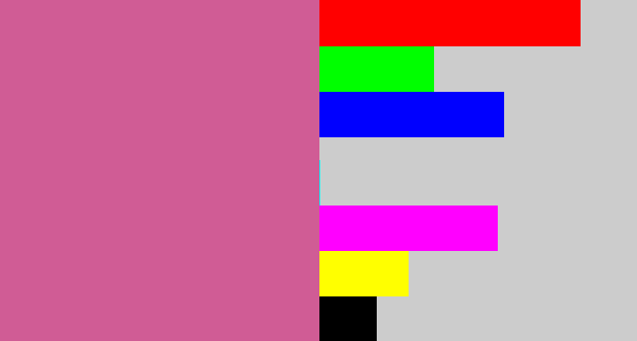Hex color #d05c95 - purplish pink
