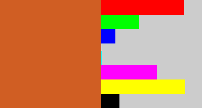 Hex color #d05e23 - brownish orange