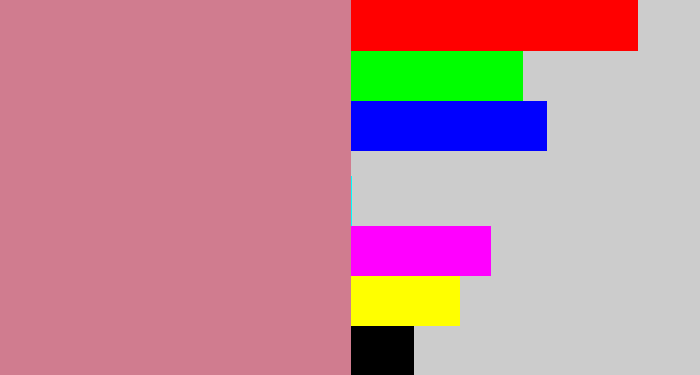 Hex color #d07c8f - dusky pink