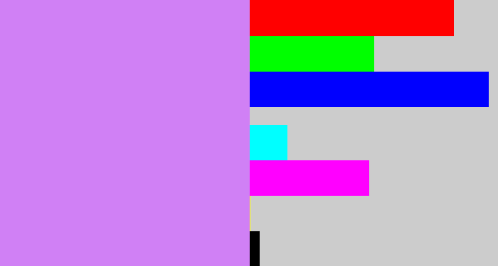 Hex color #d080f5 - light purple