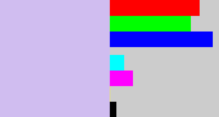 Hex color #d0bdf0 - light violet