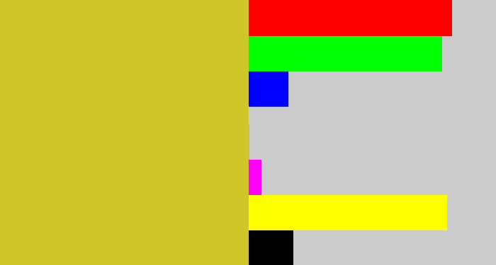 Hex color #d0c62a - piss yellow