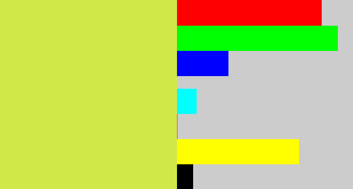 Hex color #d0e949 - yellow/green