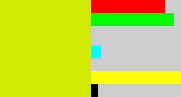 Hex color #d0ea00 - greeny yellow