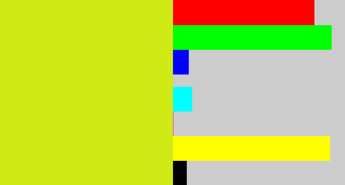 Hex color #d0ea16 - sickly yellow