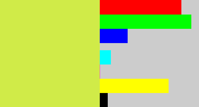 Hex color #d0eb48 - yellow/green