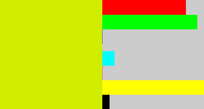 Hex color #d0ed00 - greenish yellow