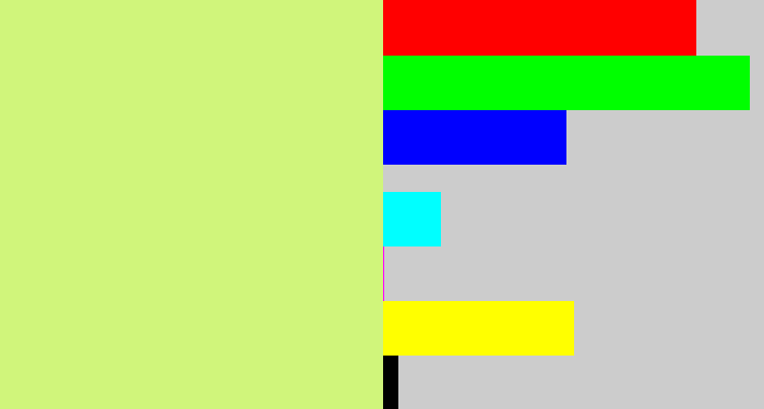 Hex color #d0f57b - light yellow green