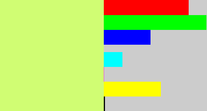 Hex color #d0fd73 - light yellow green