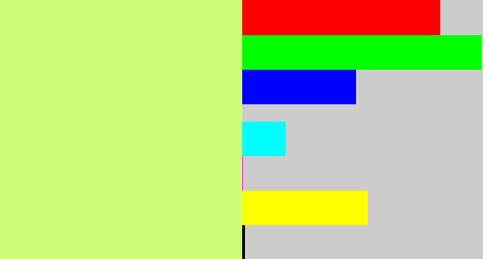 Hex color #d0fd79 - light yellow green