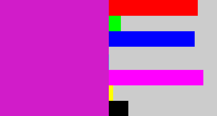 Hex color #d11cc9 - purple/pink