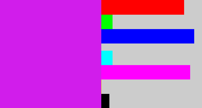 Hex color #d11deb - purple/pink