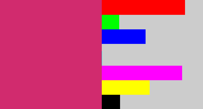 Hex color #d12b6e - dark pink