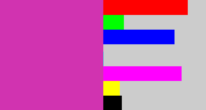 Hex color #d133b0 - purpley pink