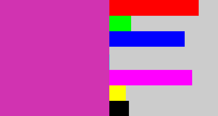 Hex color #d133b1 - purpley pink