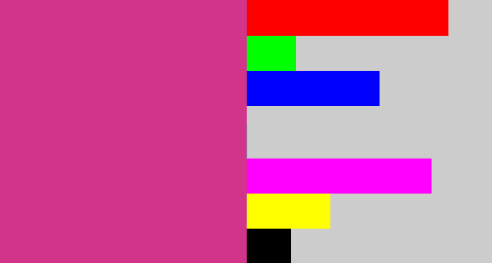 Hex color #d13489 - darkish pink