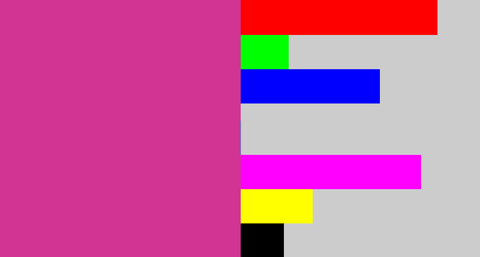 Hex color #d13493 - darkish pink