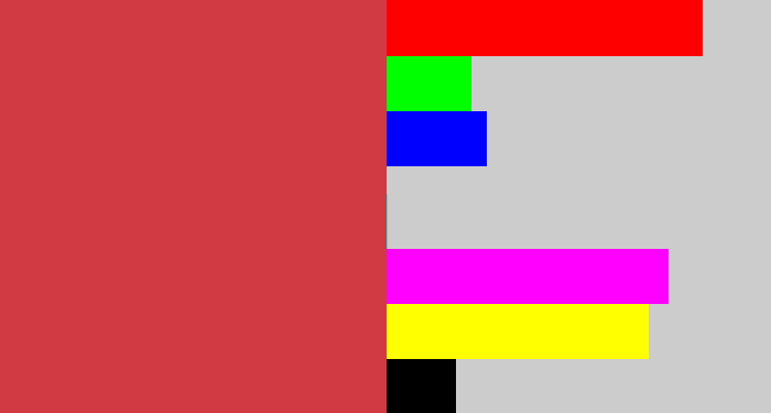 Hex color #d13943 - reddish