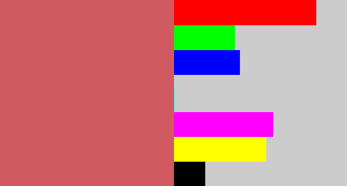 Hex color #d15a62 - pastel red