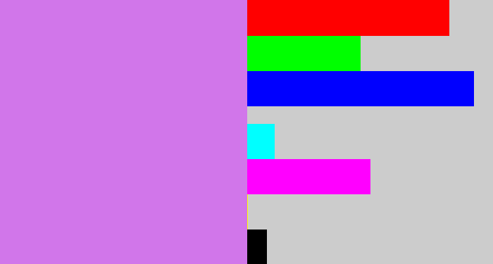 Hex color #d176ea - light purple