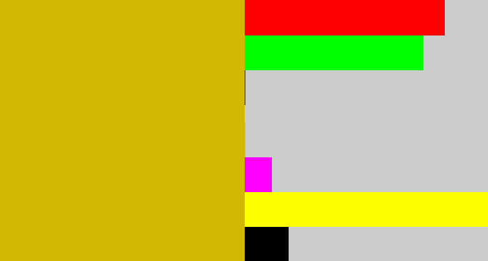 Hex color #d1b901 - mustard