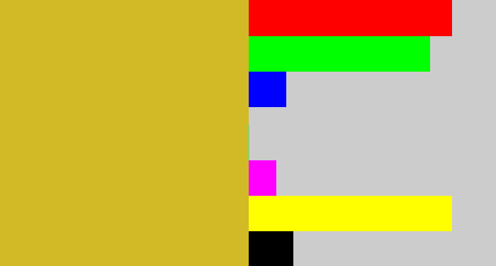 Hex color #d1ba26 - mustard yellow