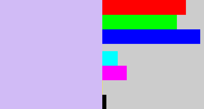 Hex color #d1bbf6 - light violet