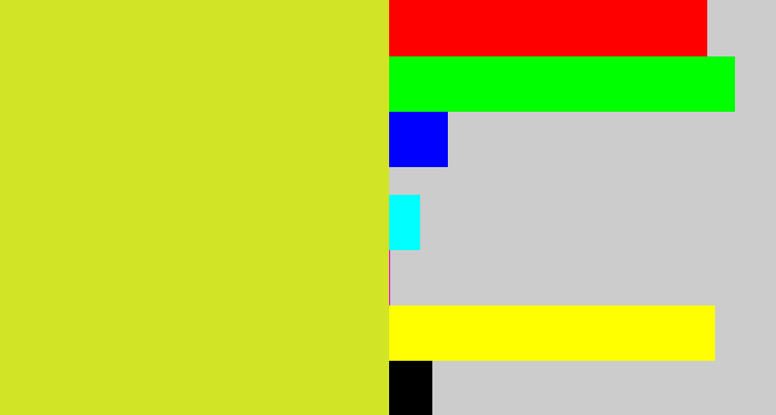 Hex color #d1e425 - sickly yellow
