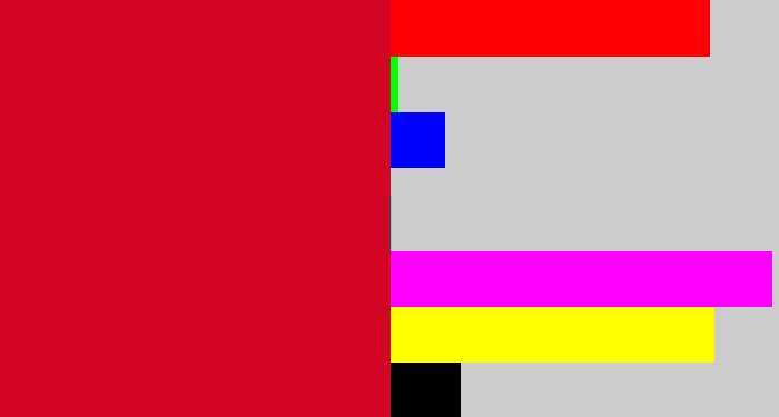 Hex color #d20524 - cherry