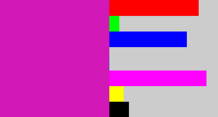 Hex color #d218b6 - purpley pink