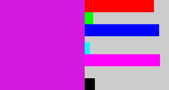 Hex color #d219e0 - purple/pink