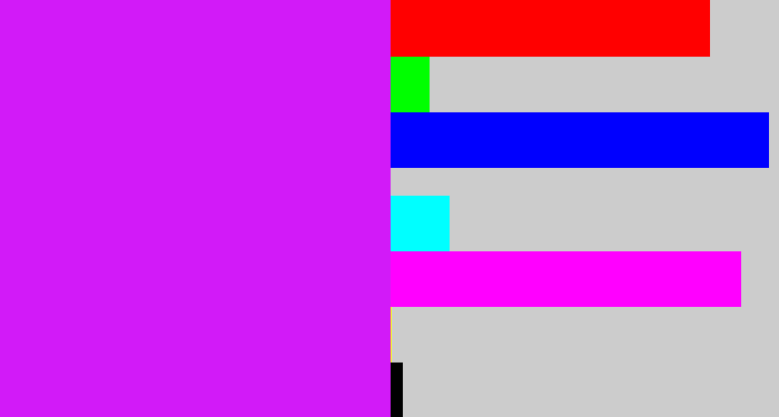 Hex color #d21af8 - neon purple