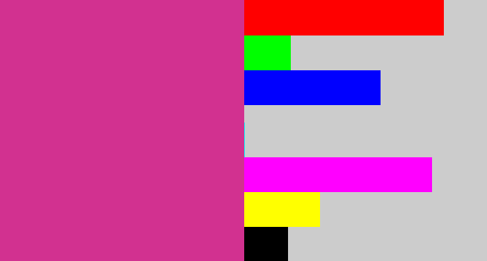 Hex color #d23190 - darkish pink