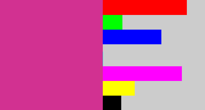 Hex color #d23191 - darkish pink