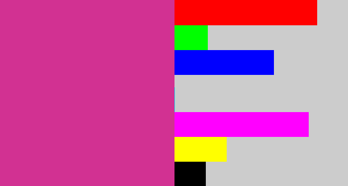 Hex color #d23192 - darkish pink