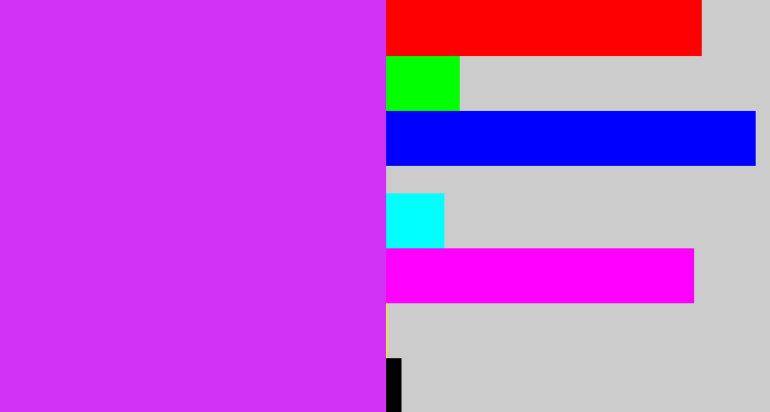 Hex color #d231f6 - purple/pink