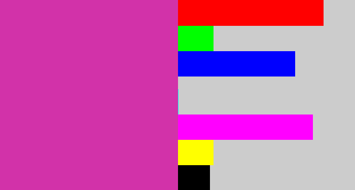 Hex color #d232a9 - purpley pink