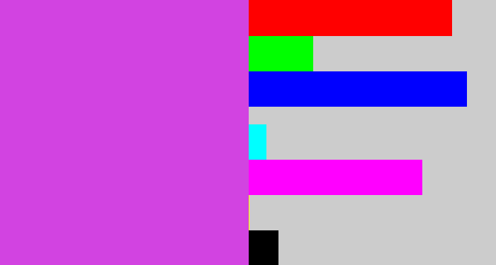 Hex color #d243e1 - pinkish purple