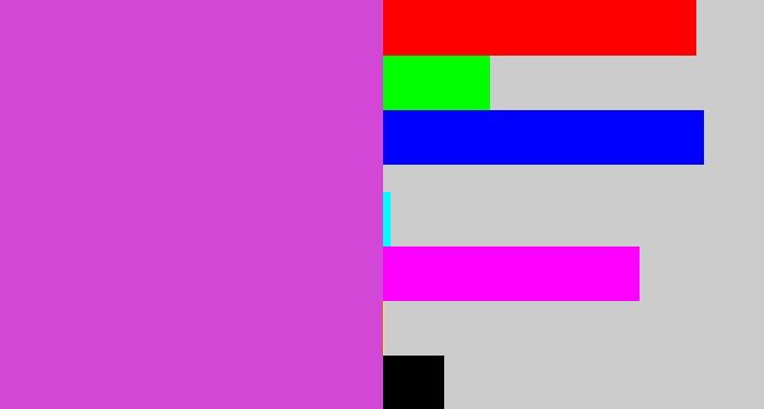Hex color #d247d6 - pinkish purple