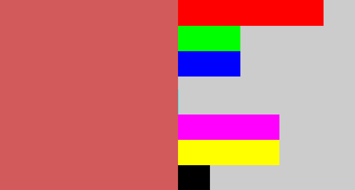 Hex color #d25a5a - pastel red