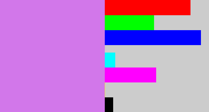 Hex color #d277ea - light purple