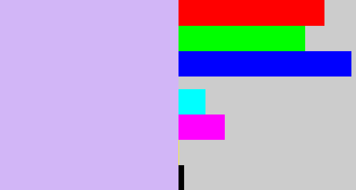 Hex color #d2b6f7 - light violet